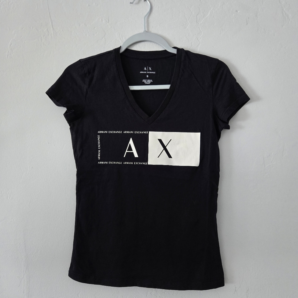 Armani Exchange Black Short Sleeve Tee